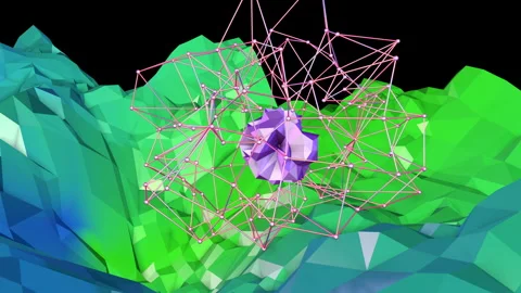 4k clean low poly animated background in... | Stock Video | Pond5