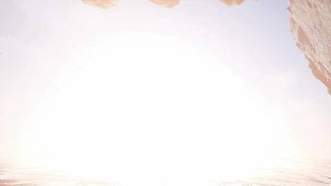 4K cliff cave entrance from inside Stock Illustration