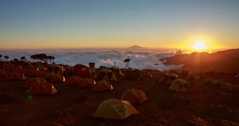 4K Climbing base camp Timelapse Stock Footage 88183562