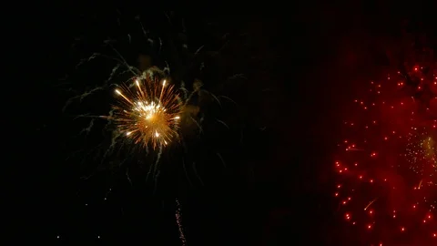 4K clip Beautiful Firework display Stock-Footage 109345195
