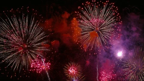 4K clip Beautiful Firework display Stock Footage 111518948