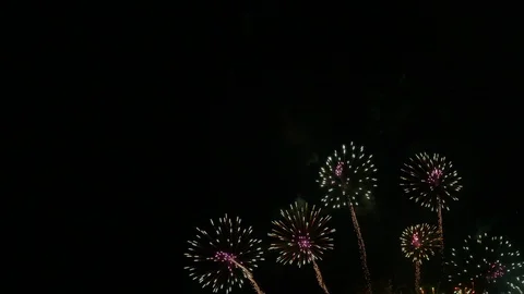 4K clip Beautiful Firework display Stock Footage 114171454