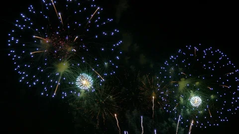 4K clip Beautiful Firework display Stock Footage 120975078