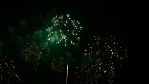 4K clip Beautiful Firework display Stock Footage 121786826