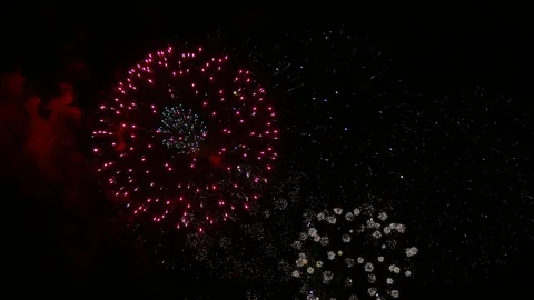 4K clip Beautiful Firework display Stock Footage 124239093