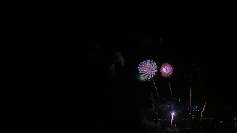 4K clip Beautiful Firework display Stock Footage 126825939