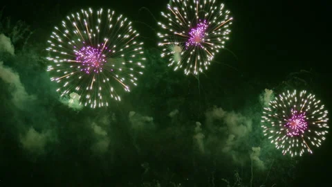 4K clip Beautiful Firework display Stock Footage 132545099