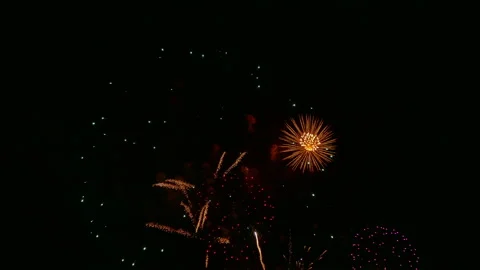 4K clip Beautiful Firework display Stock Footage 138184470