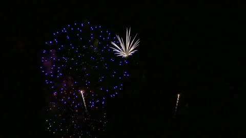 4K clip Beautiful Firework display Stock Footage 139606046