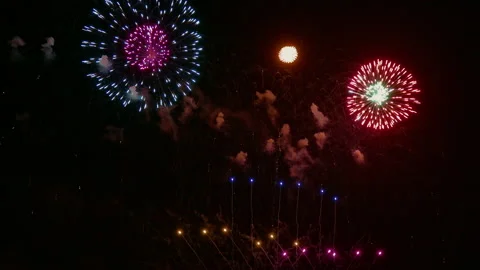 4K clip Beautiful Firework display Stock Footage 144713989