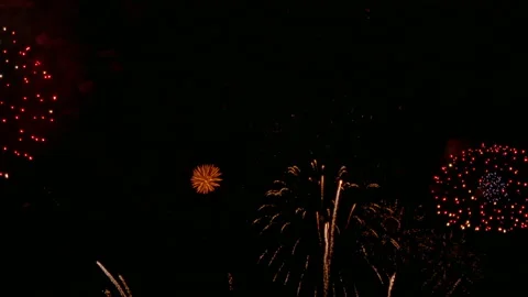 4K clip Beautiful Firework display Video stock 145260713