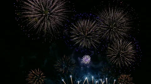 4K clip Beautiful Firework display Stock Footage 152612331