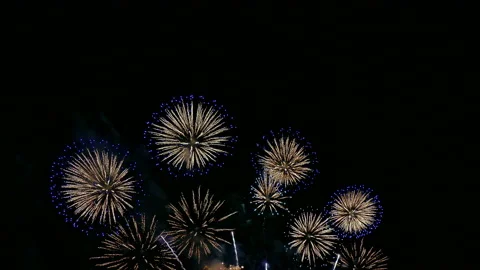 4K clip Beautiful Firework display Stock Footage 152877350