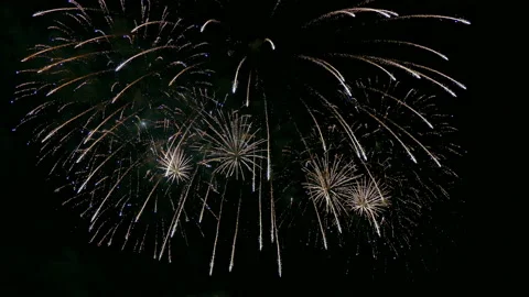 4K clip Beautiful Firework display Stock-Footage 154239025