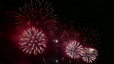 4K clip Beautiful Firework display Video stock 155433355