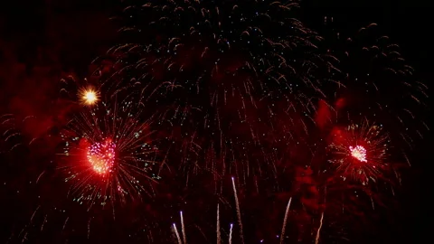 4K clip Beautiful Firework display Video stock 157917072