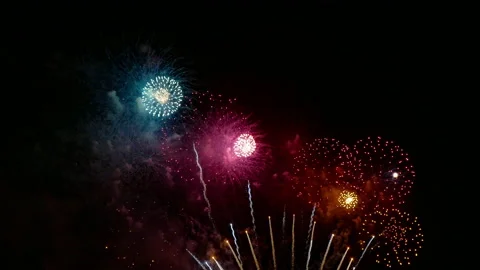 4K clip Beautiful Firework display Stock Footage 160659236