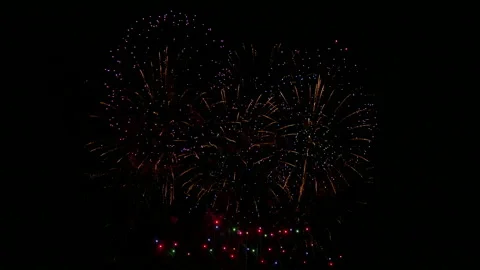 4K clip Beautiful Firework display Stock Footage 166775144