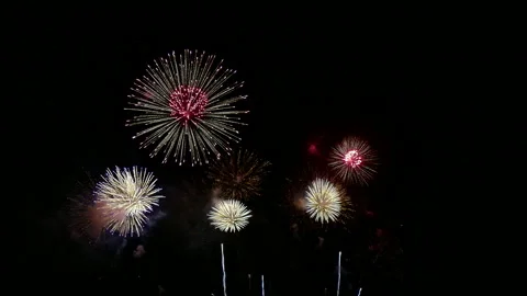 4K clip Beautiful Firework display Stock Footage 166777531