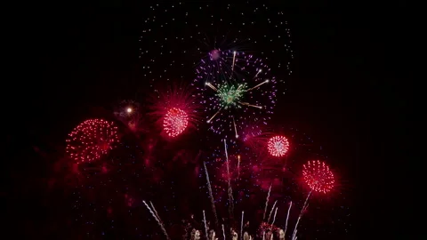4K clip Beautiful Firework display Stock Footage 167213169