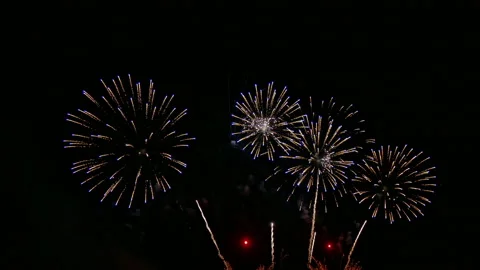 4K clip Beautiful Firework display Video stock 168552094