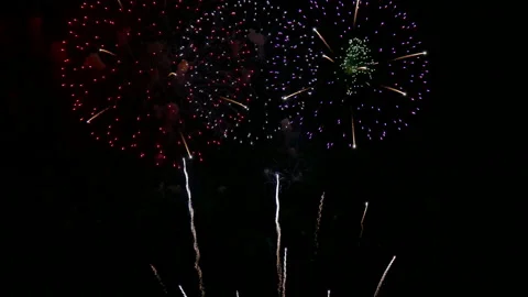 4K clip Beautiful Firework display Video stock 196807467