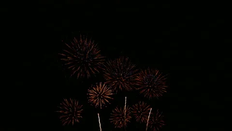 4K clip Beautiful Firework display Video stock 196808073