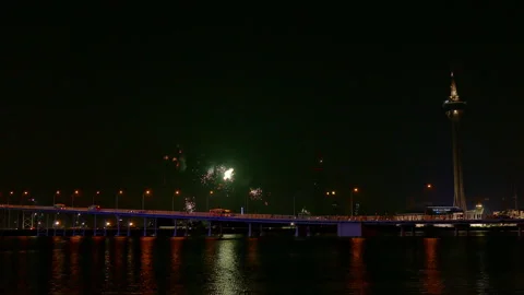 4K clip Beautiful Firework display Stock Footage 284907819