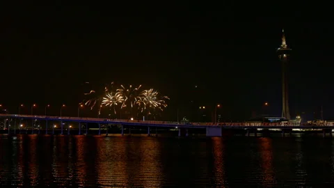 4K clip Beautiful Firework display 스톡 동영상 335737050