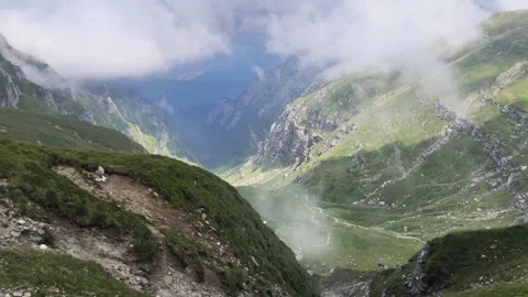 4k clip with Bucegi Mountains Видео 247958249