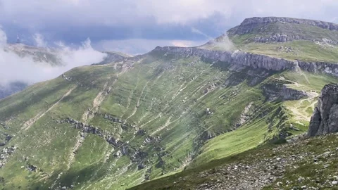 4k clip with Bucegi Mountains Видео 247958259