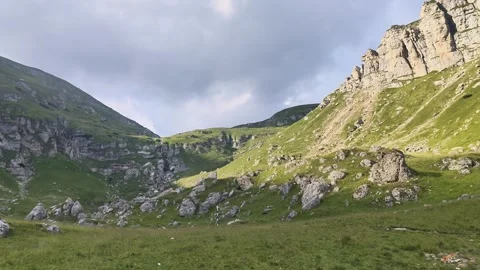 4k clip with Bucegi Mountains Видео 247958262