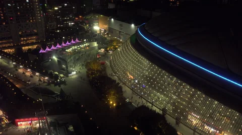 4k clip taken looking down at the Tokyo Dome Stock Footage 47164056