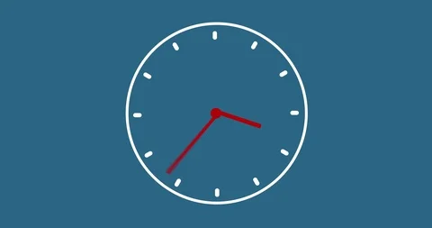 4K Clock Animation - Blue Background Stock-Footage 108735845