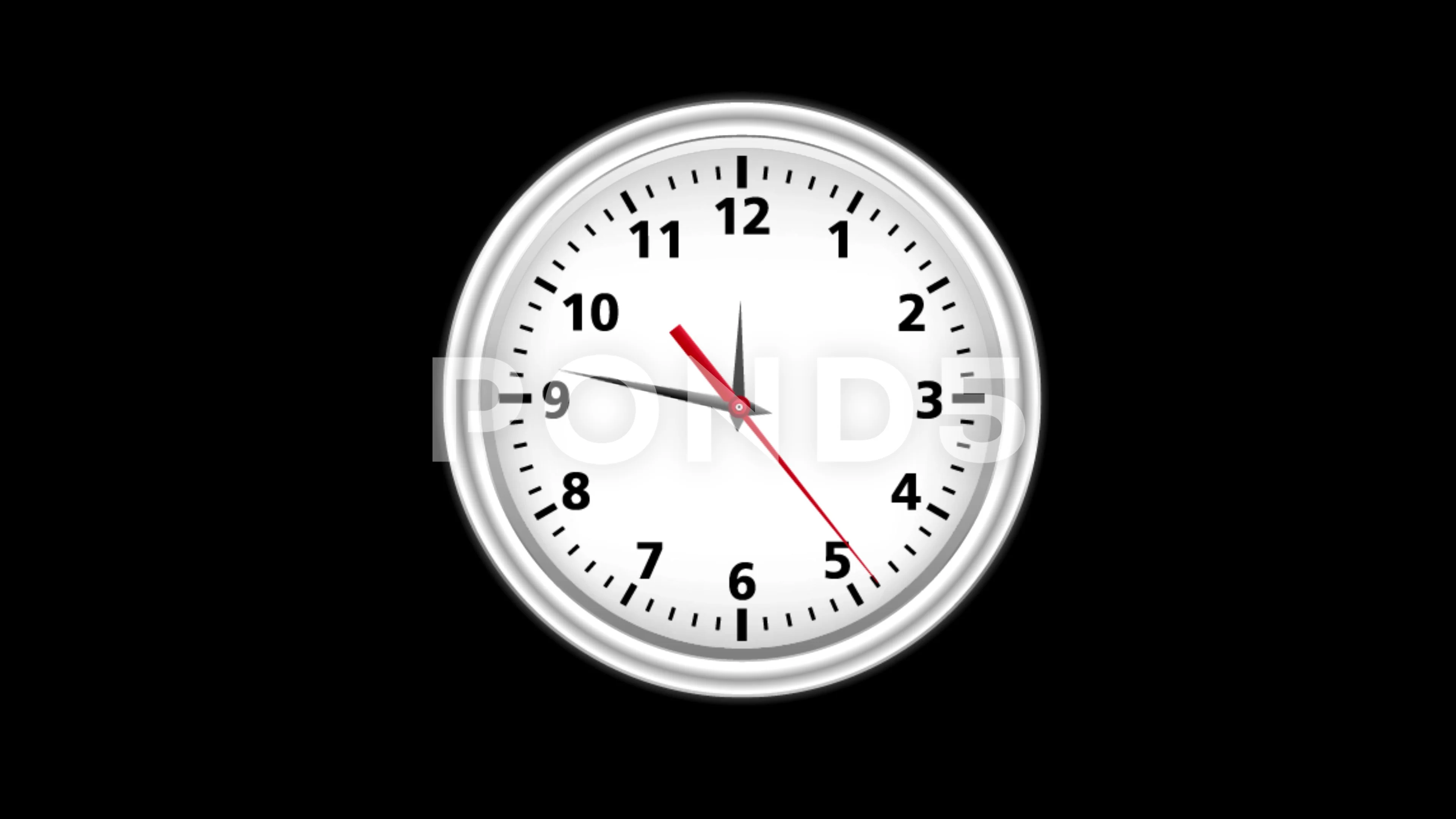 4k Clock countdown animation timer in wh... | Stock Video | Pond5