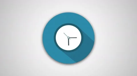 4K - Clock icon symbol round logo Stock Footage 61435201