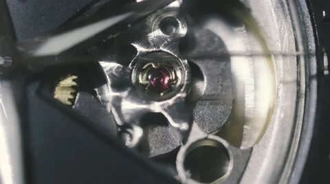 4k - clock watch mechanism macro Video stock 60608601