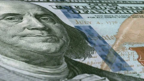 4k Close Up 100 Dollars Video stock 132793645