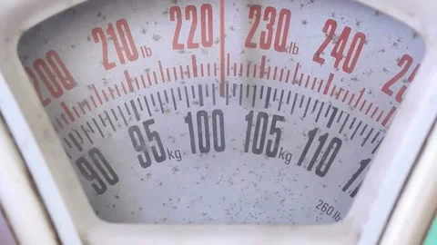 4K Close-Up Analog Weight Scale Dial for Fitness and Weight Loss Concept Stock Footage 306088990