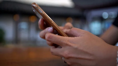4K Close-up asian woman using smartphone and surfing internet. Device mobile-Dan Stock Footage 103041701