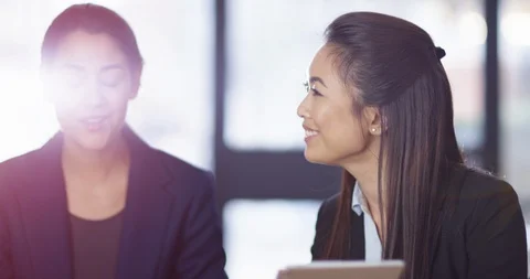 4K Close up attractive mixed ethnicity business team discussing ideas in meeting Stock Footage 104201206
