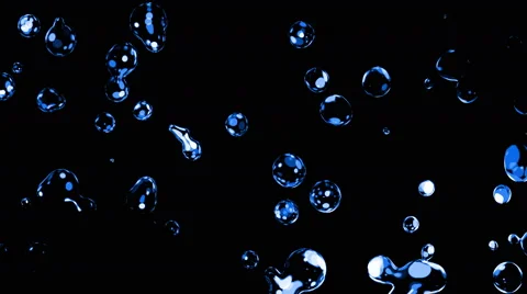 4k Close-UP Blue Water Drop on Black Background Animation Seamless Loop. Stock Footage 60091206