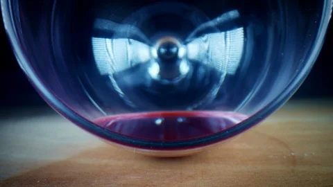 4k Close-up Bug Eye View Inside Wine Glass Stock Footage 106964931