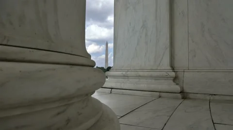 4k Close Up of Column with Washington Monument in Background Video stock 68193928