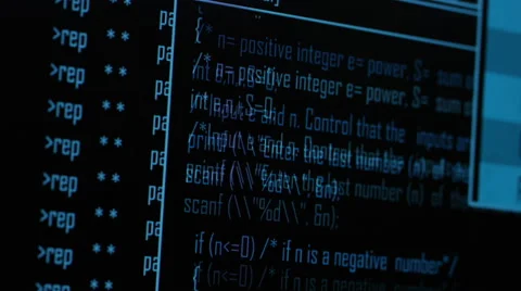 4K Close up of computer code scrolling on the screen Stock Footage 58281464