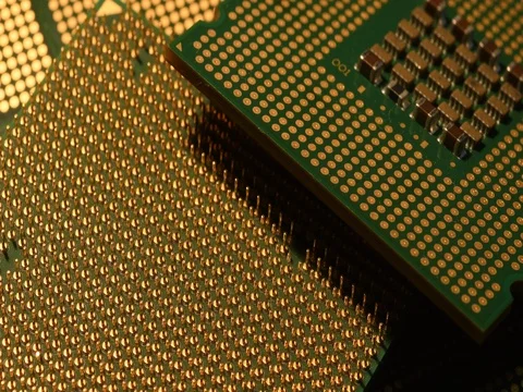4K Close Up of CPU Processors Stock Footage 80535841