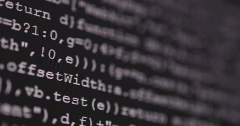 4K Close up dolly shot programming tag coding on PC Monitor. Background conce Video stock 153954205