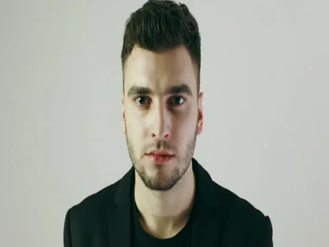4K Close-up face of a man with emotions. Stock Footage 72964338