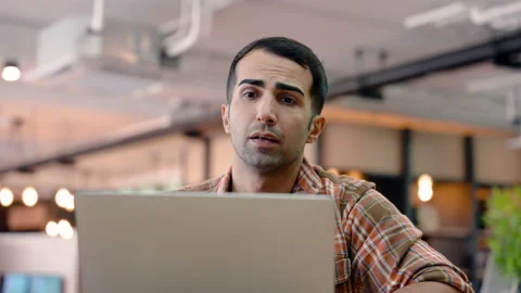 4K, Close-up, face this man who supervisor, who supervisor, had serious exp.. Stock Footage 237587558