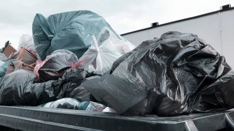 4k Close up full polluted trash with plastic waste. Stock Footage 113758740